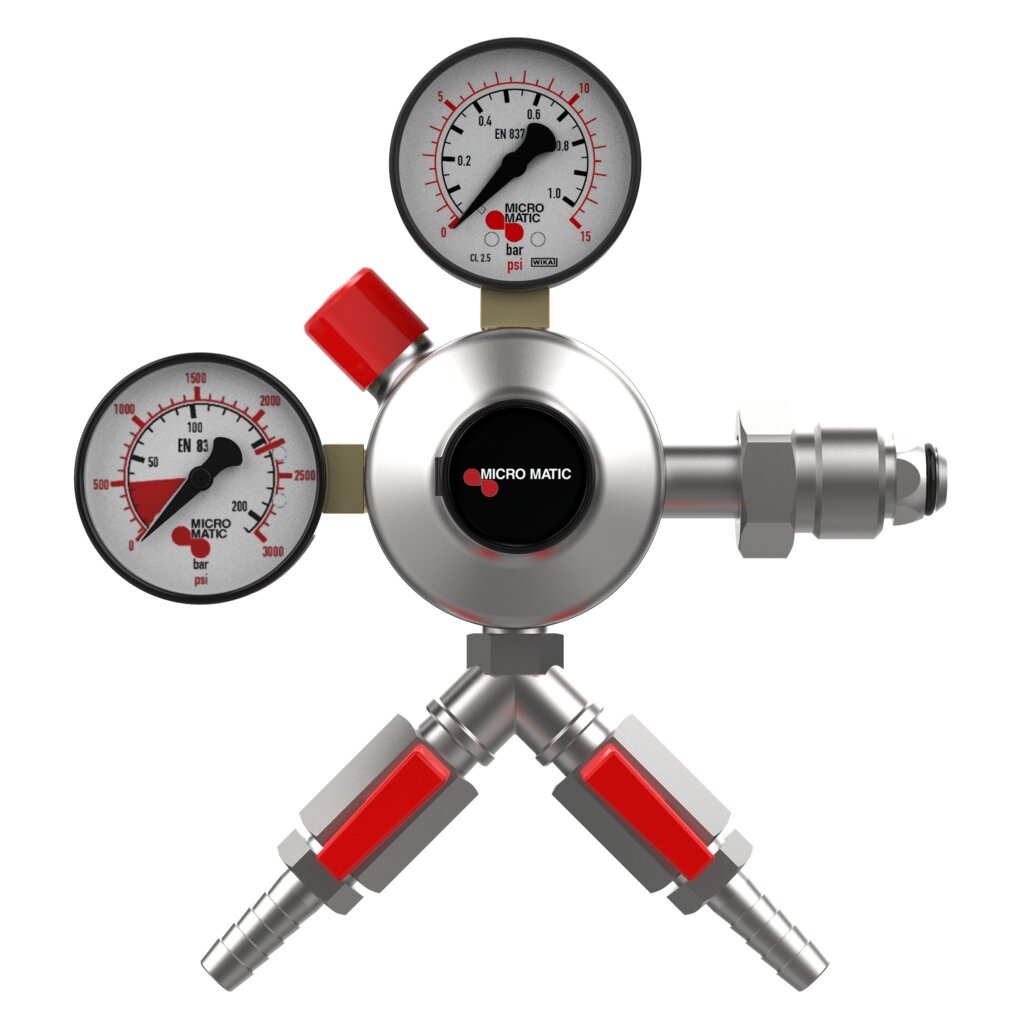 MicroMaticPremiumPlusNitrogenRegulatorDualGaugeLowPressure0-15PSI